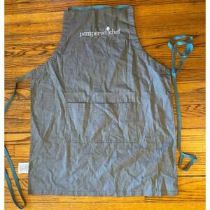 Pampered Chef Teal & Gray Apron Adult Size